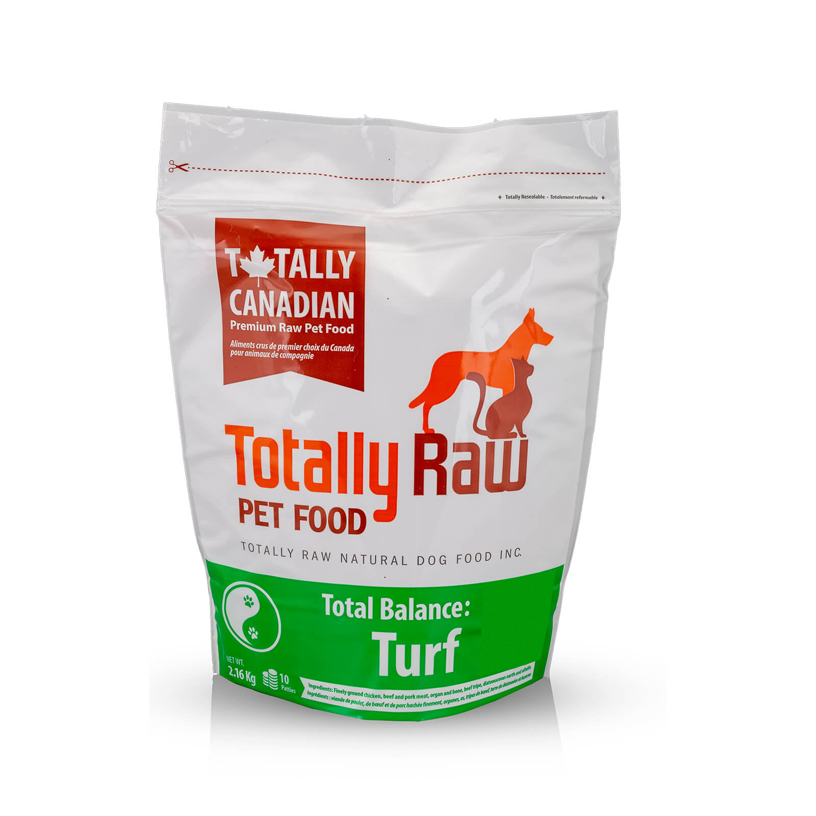 Turf 10 Patty Totally Raw Pet Food